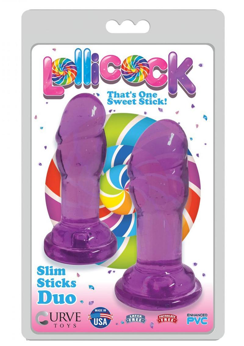 Lollicock Slim Sticks Duo Butt Plugs - Grape/Purple