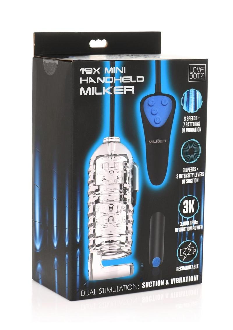 Lovebotz Mini Handheld Rechargeable Milker - Black/Blue/Clear