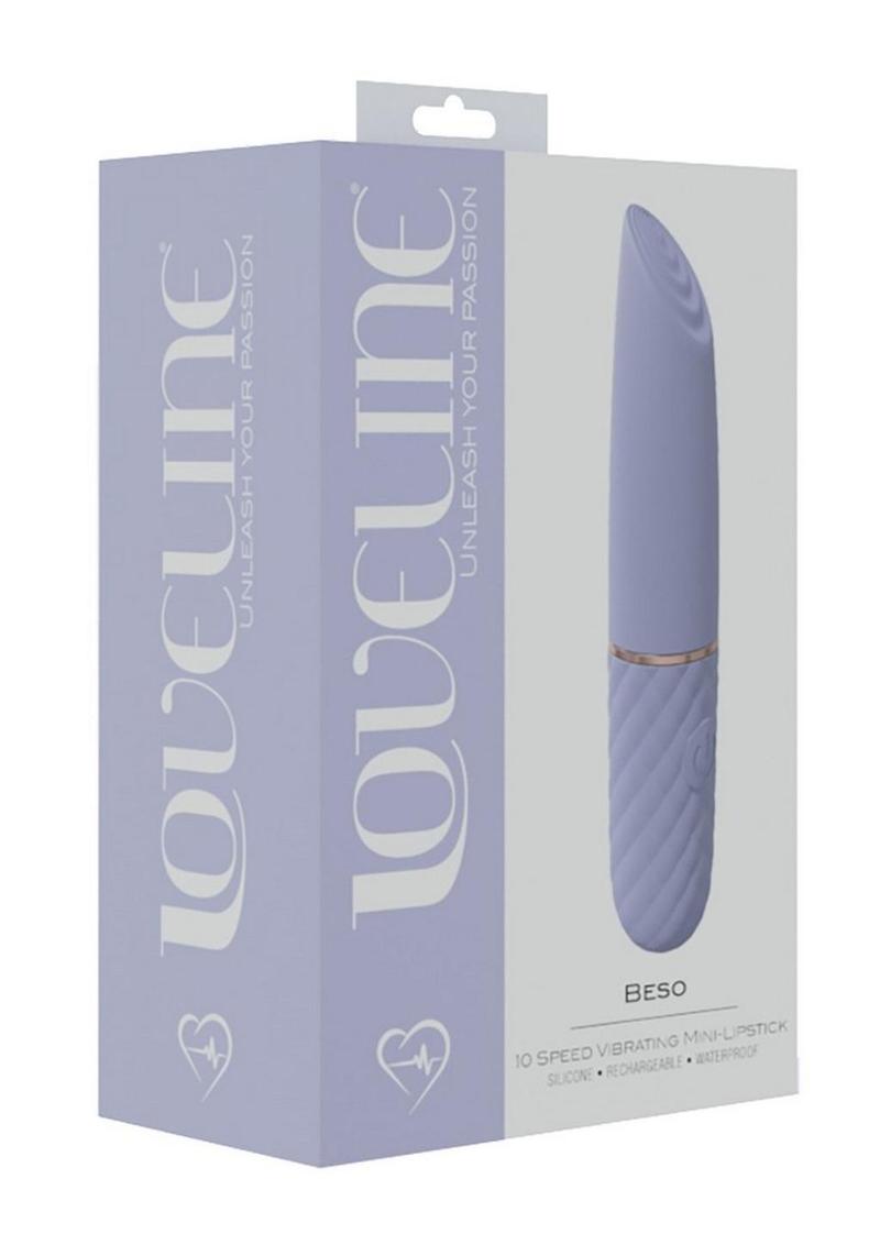 Loveline Beso Silicone Rechargeable 10 Speed Vibrating Mini Lipstick Vibe - Lavender