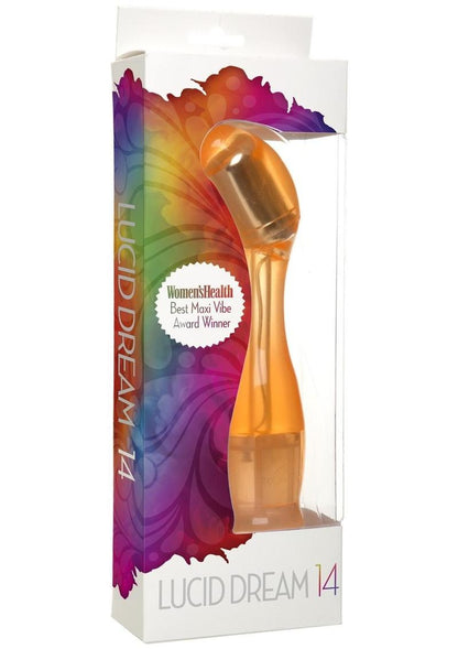 Lucid Dream No 14 Vibrator Waterproof - Coral/Orange - 9in