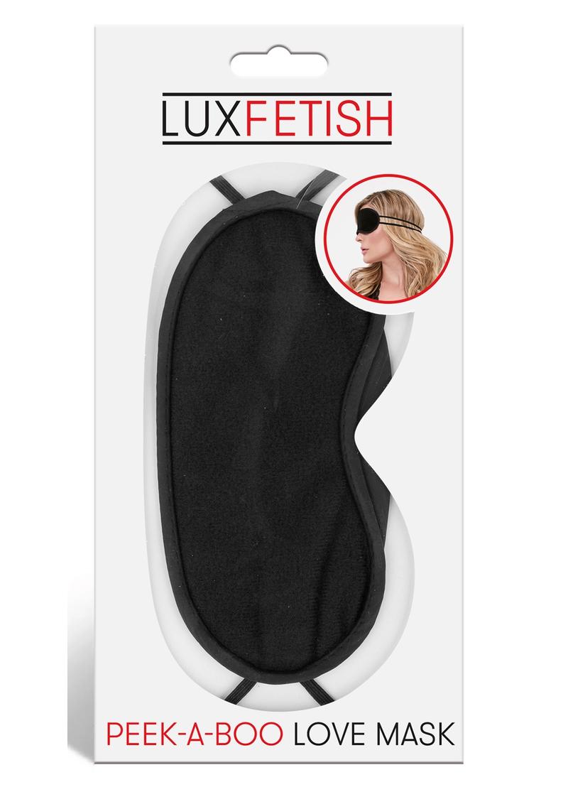 Lux Fetish Peek-A-Boo Love Mask - Black