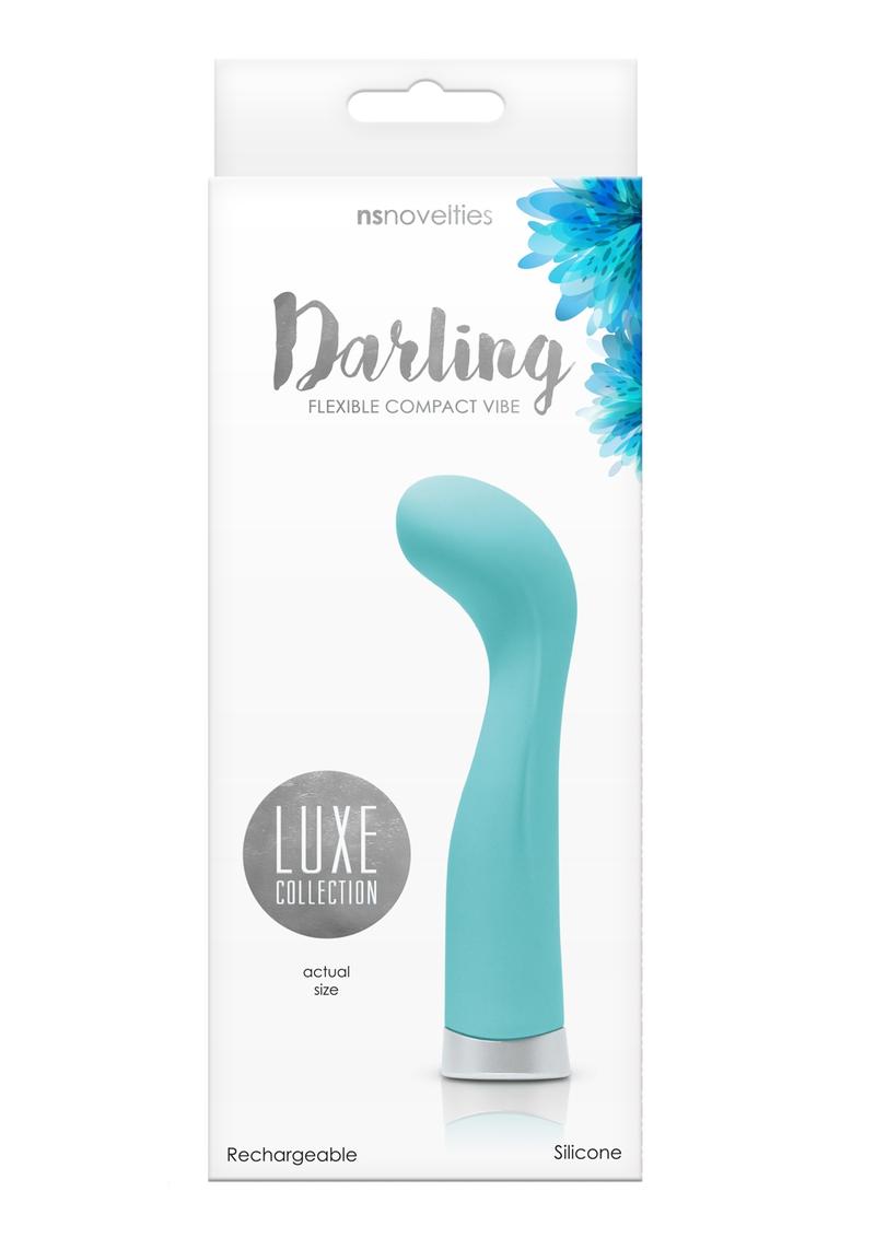 Luxe Collection Darling G-Spot Rechargeable Silicone Flexible Compact Vibrator - Green/Turquoise