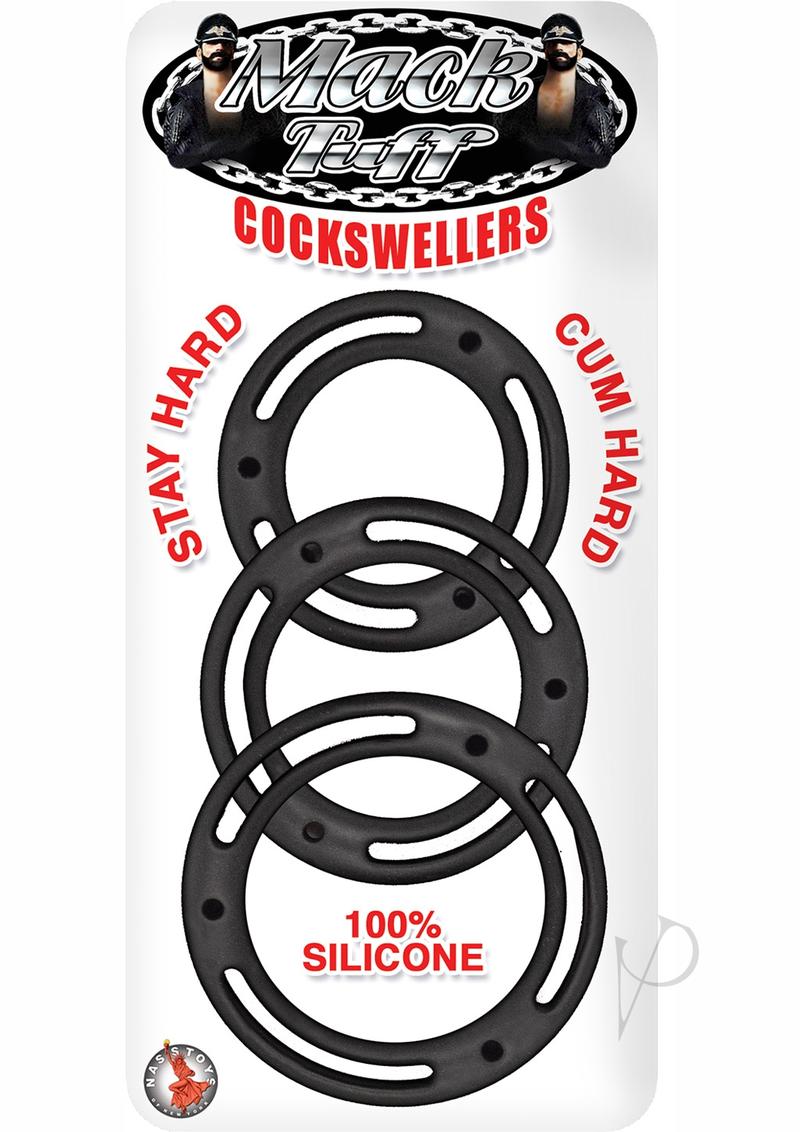 Mack Tuff Cockswellers Silicone Cock Rings - Black - 3 Piece Set