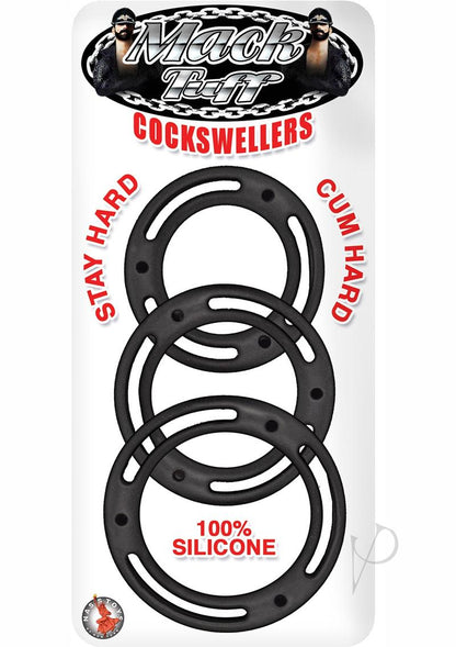 Mack Tuff Cockswellers Silicone Cock Rings - Black - 3 Piece Set