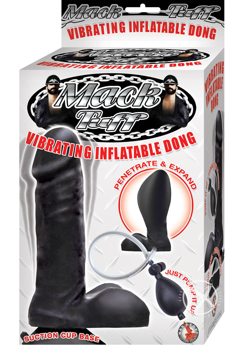 Mack Tuff Vibrating Inflatable Silicone Dildo - Black