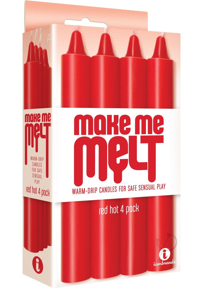 Make Me Melt Warm-Drip Candles 4 Pack - Red Hot - Red