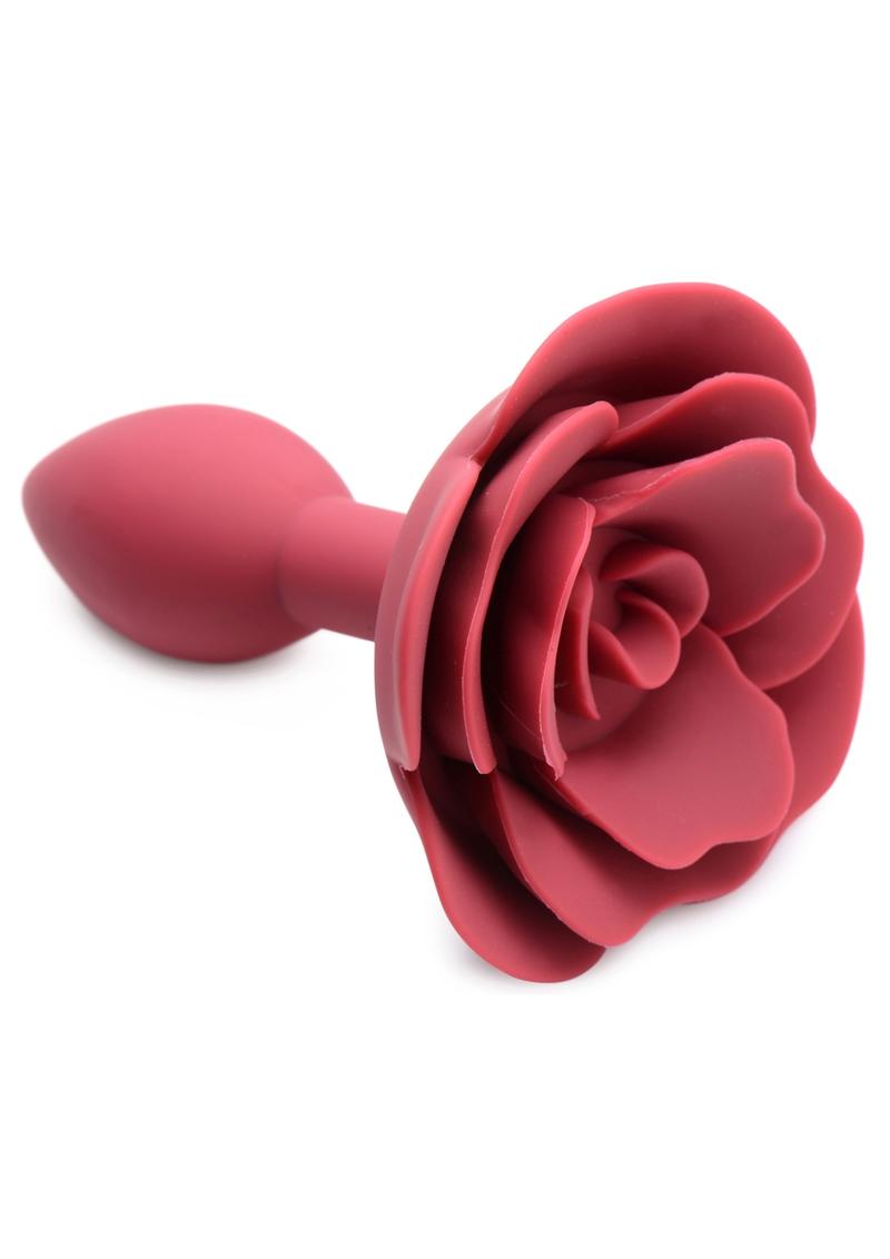 Master Series Booty Bloom Silicone Rose Anal Plug - Red - Small