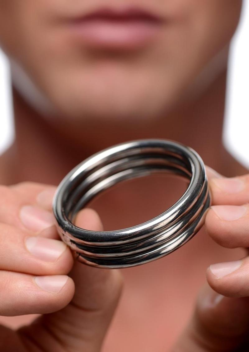 Master Series Echo Stainless Steel Triple Cockring