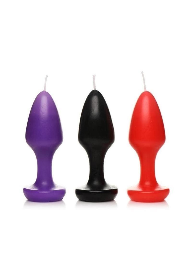 Master Series Kink Inferno Drip Candles - Black/Purple/Red