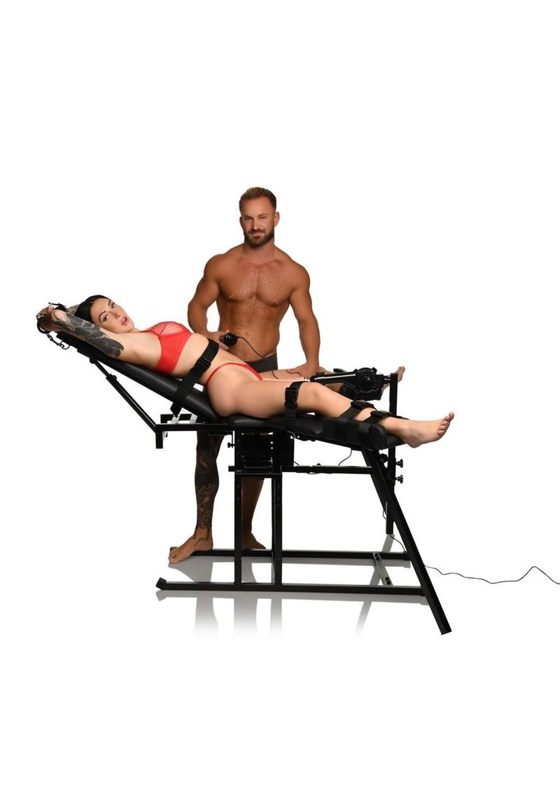Master Series Leg Spreader Obedience Chair with Sex Machine