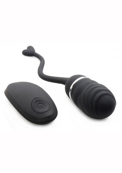 Master Series O-Bomb Rechargeable Silicone Egg Vibrator with Remote - Black