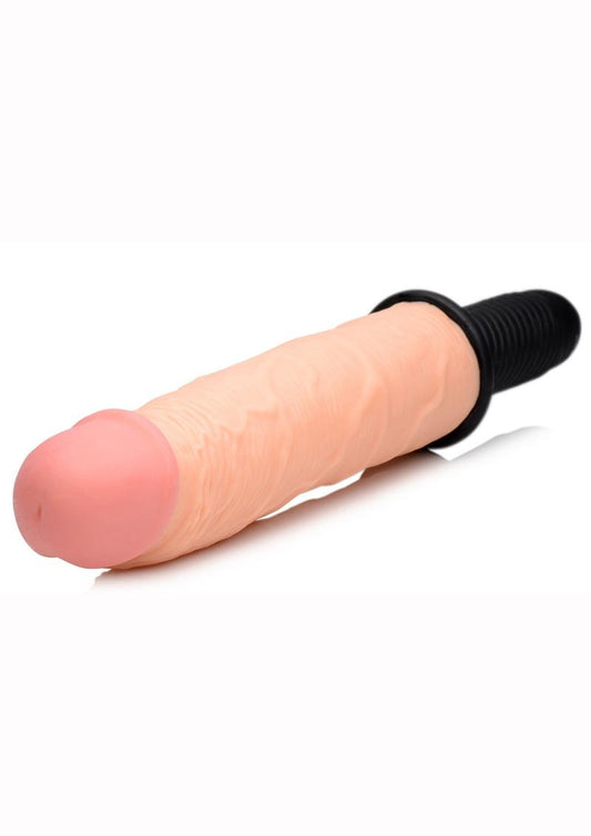 Master Series Onslaught XXL Vibrating Giant 9.75in Dildo Thruster - Vanilla - XXLarge