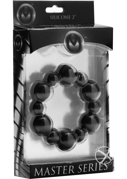 Master Series Shadow Silicone Beaded Cock Ring - Black