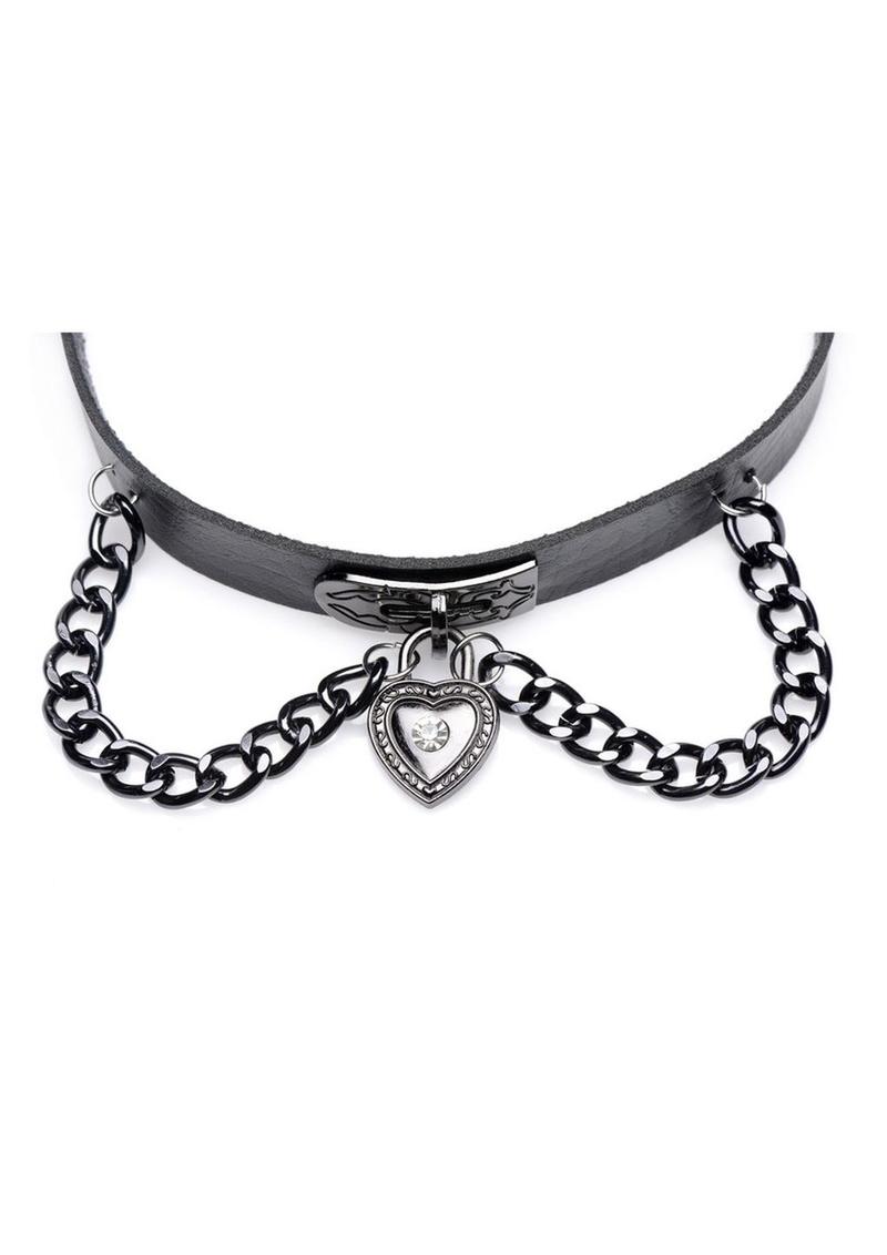 Master Series Silicone Gothic Heart Chain Choker