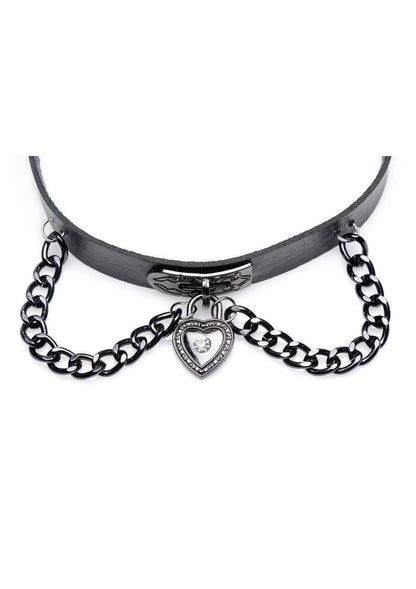 Master Series Silicone Gothic Heart Chain Choker