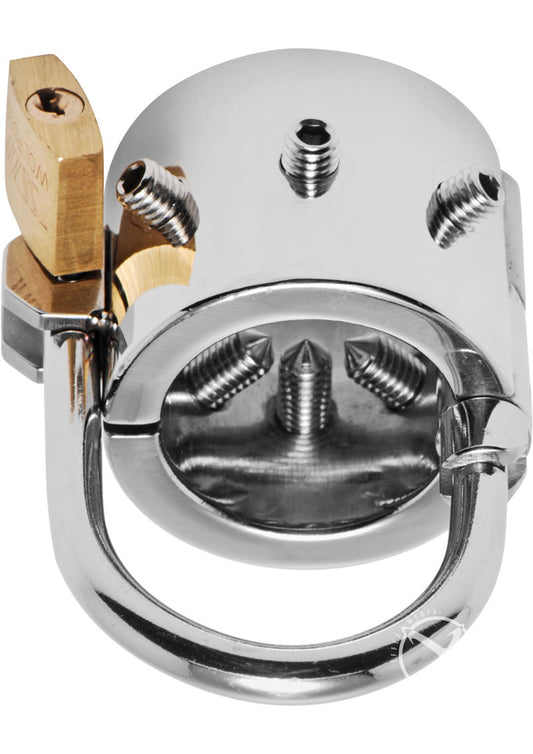 Master Series Spiked CBT Ball Stretcher with Scrotum Separator - Metal