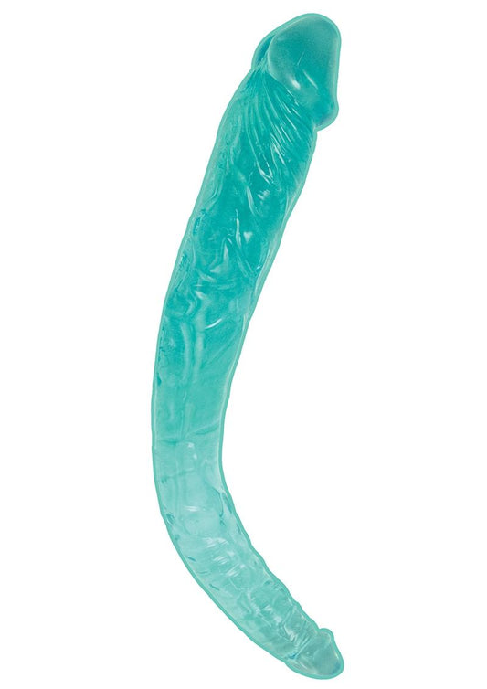 Maxx Men Crystal Curved Double Dildo - Blue - 15in