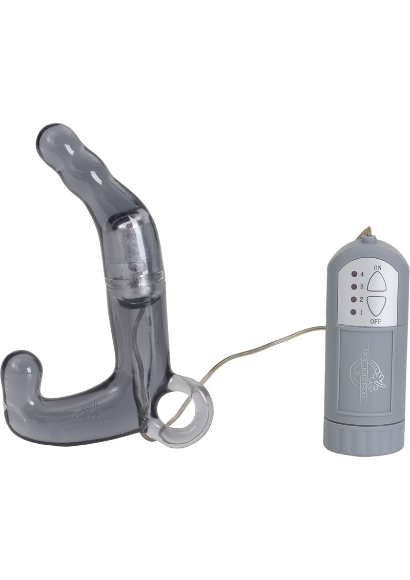 Men's Pleasure Wand Vibrating Prostate Stimulator with Remote Control - Grey