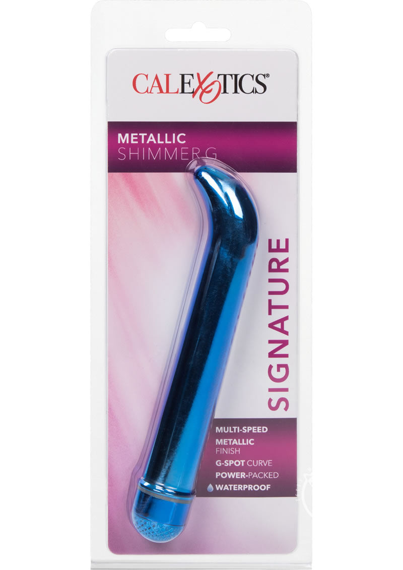 Metallic Shimmer G Vibrator - Blue/Metal