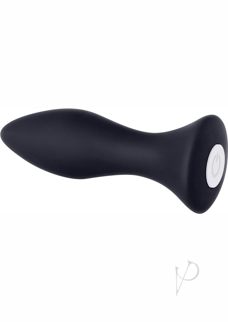 Mighty Mini Rechargeable Silicone Anal Plug with 20 Functions and Speeds - Black