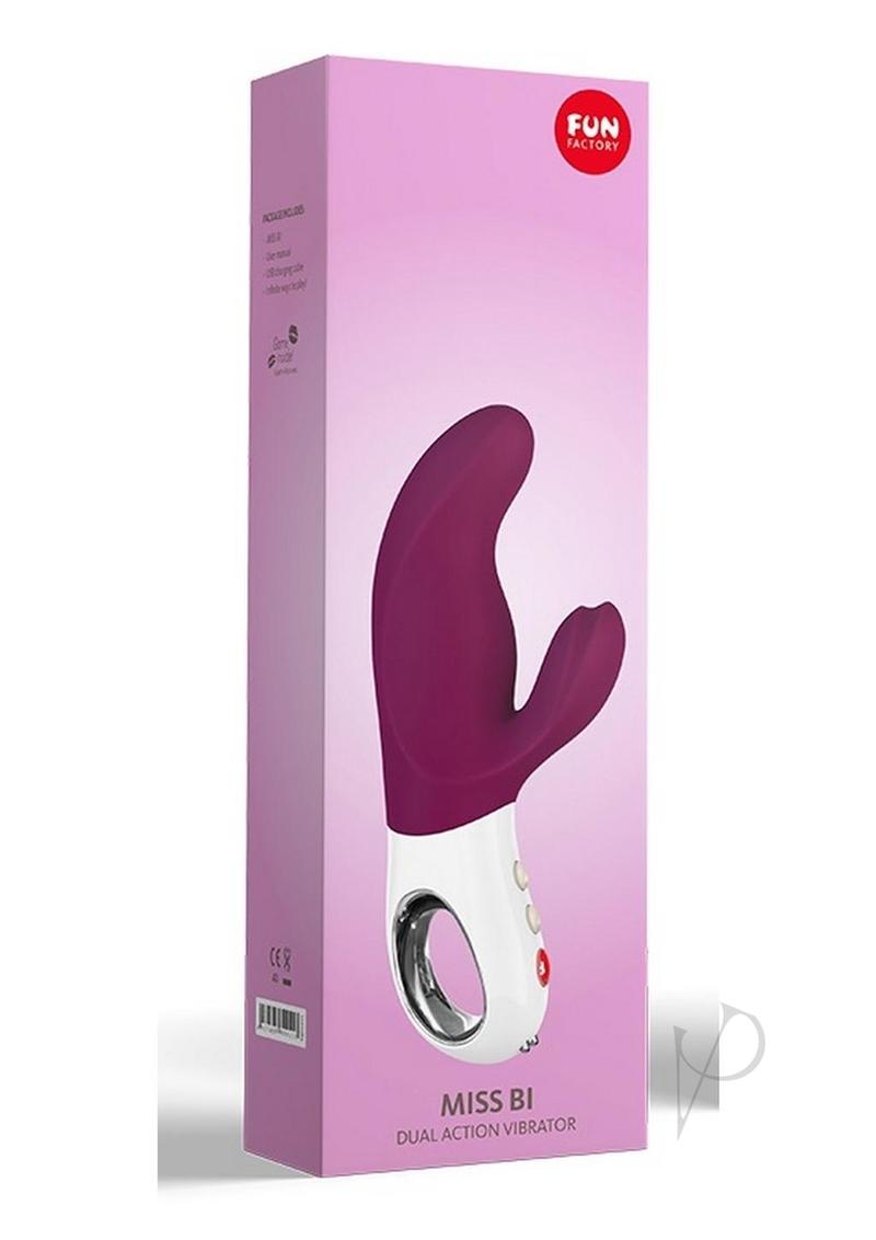 Miss Bi Silicone Vibrator with Clitoral Stimulator - Grape/Purple