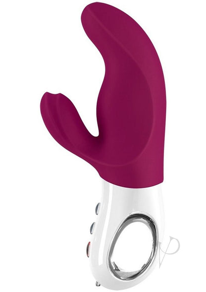 Miss Bi Silicone Vibrator with Clitoral Stimulator - Grape/Purple