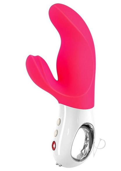 Miss Bi Silicone Vibrator with Clitoral Stimulator - Pink