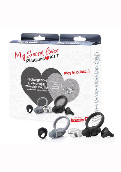 My Secret Lover Kit Cock Ring - Black/Gray/Grey