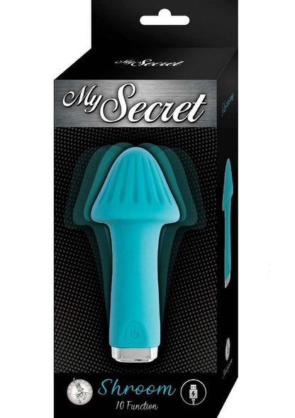 My Secret Shroom Rechargeable Silicone Vibrator - Aqua/Blue