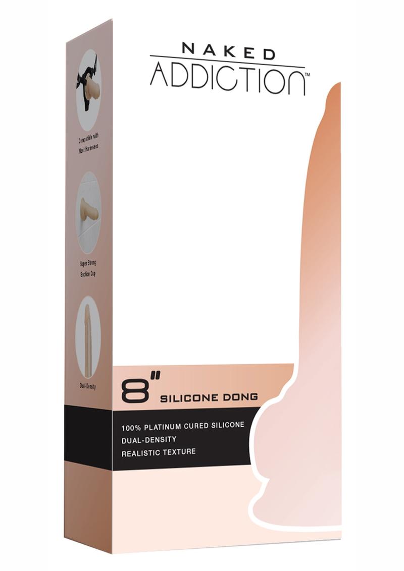 Naked Addiction Silicone Dual Density Dildo - Vanilla - 8in