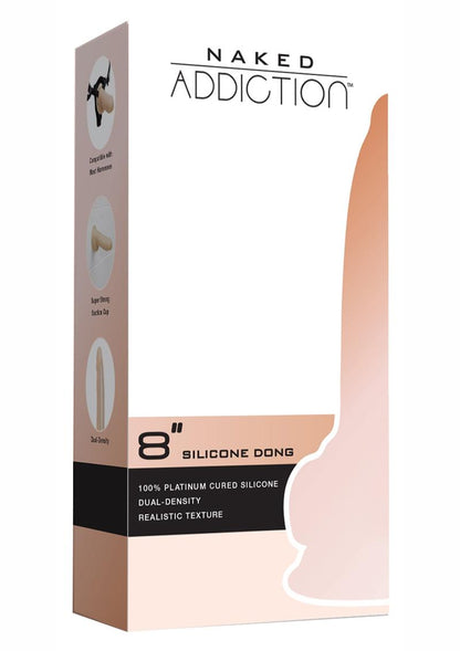 Naked Addiction Silicone Dual Density Dildo - Vanilla - 8in