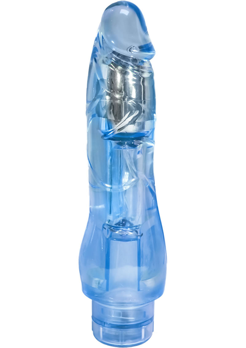 Naturally Yours Fantasy Vibrating Dildo - Blue - 8.5in