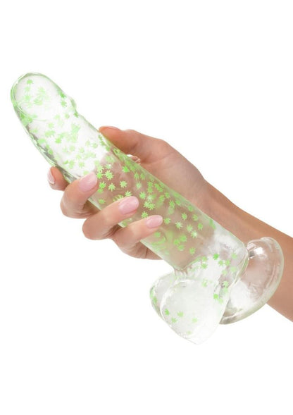 Naughty Bits I Leaf Dick Glow In The Dark Weed Leaf Filled Dildo