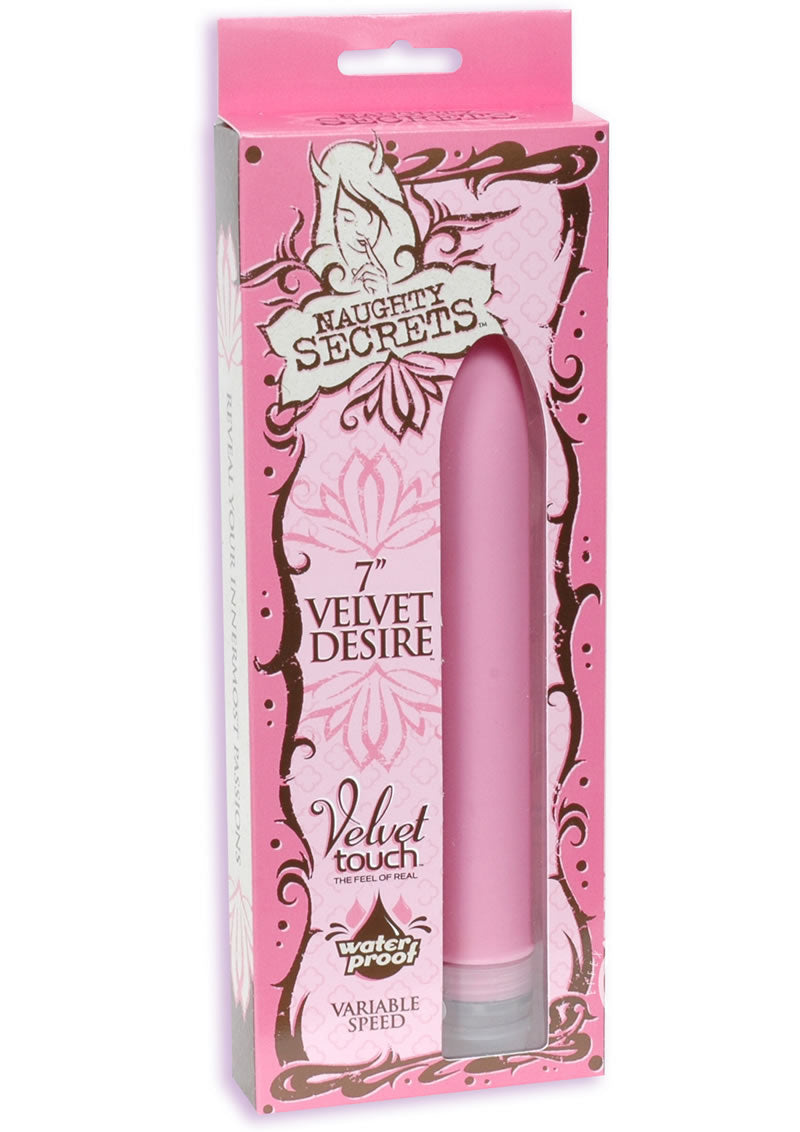 Naughty Secrets Velvet Desire Vibrator Waterproof - Pink - 7in