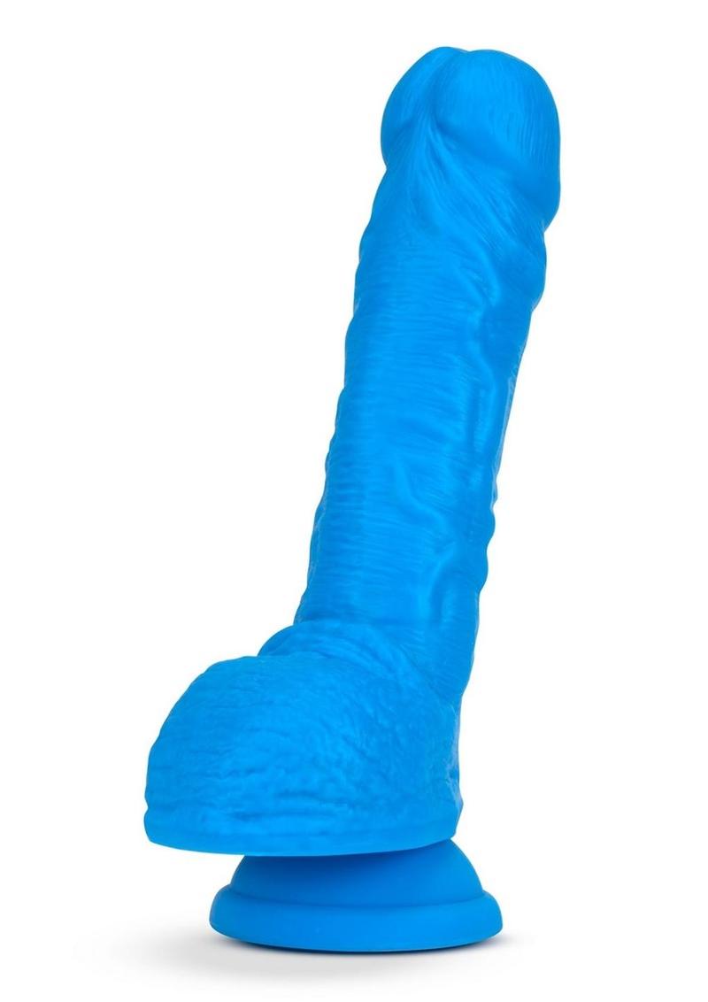 Neo Dual Density Dildo - Blue/Neon Blue - 9in