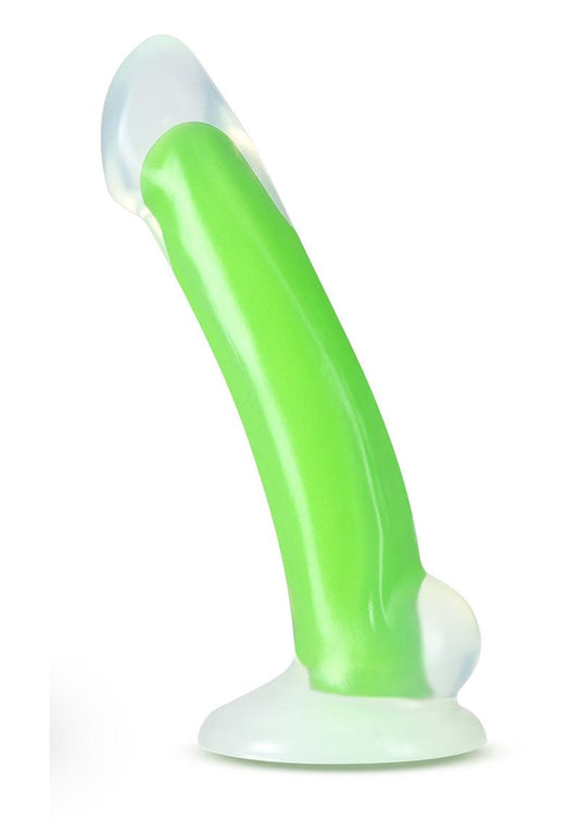 Neo Elite Glow In The Dark Omnia Silicone Dual Dense Dildo - Glow In The Dark/Green/Neon Green - 7in