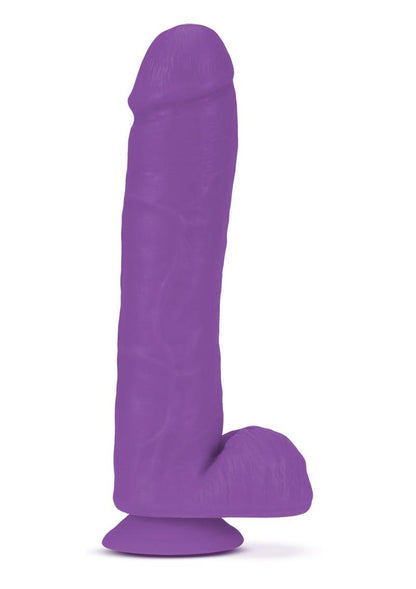 Neo Elite Silicone Dual Density Dildo with Balls - Purple - 11in