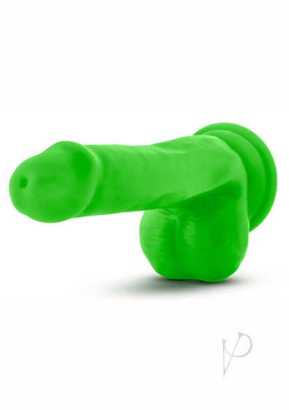 Neo Elite Silicone Dual Density Dildo with Balls - Green/Neon Green - 6in