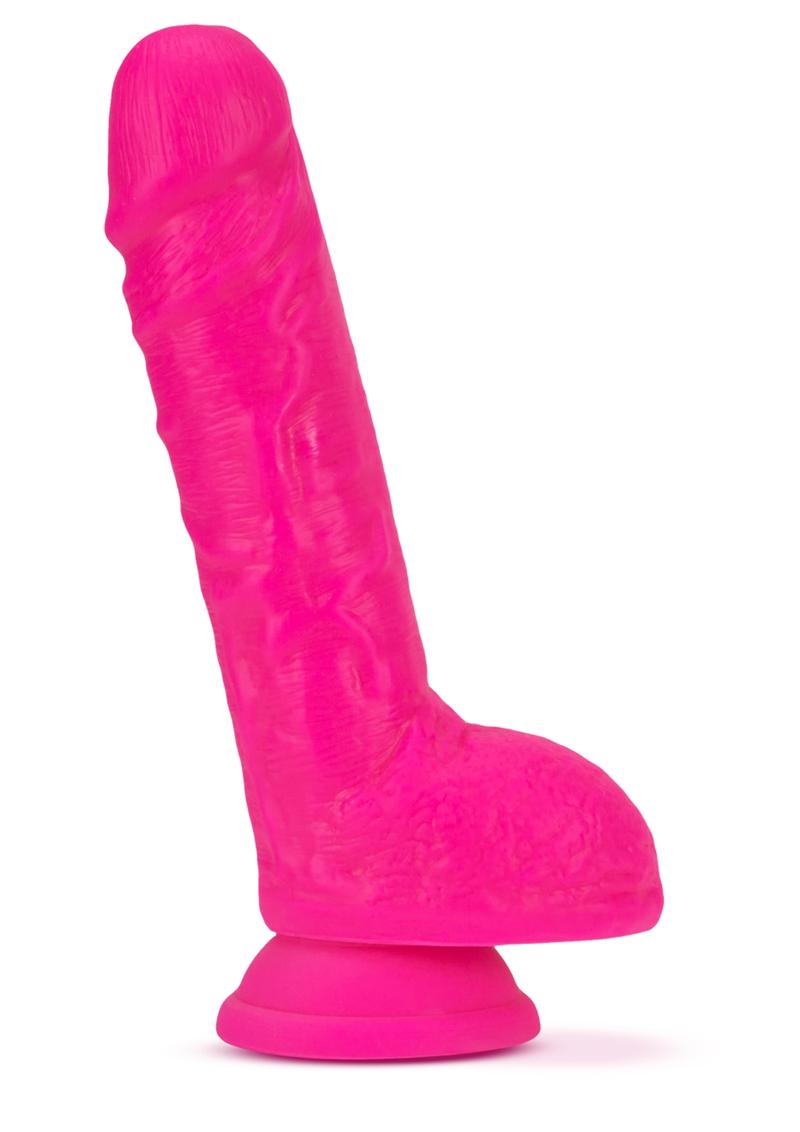 Neo Elite Silicone Dual Density Dildo with Balls - Pink - 9in