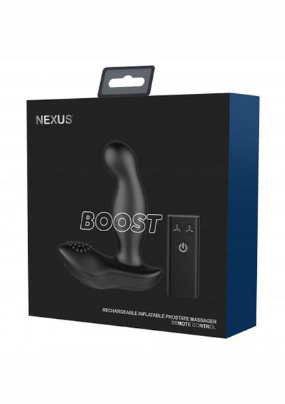 Nexus Boost Rechargeable Silicone Prostate Massager with Remote Control - Black