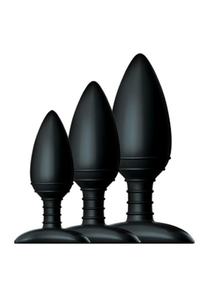 Nexus Butt Plug Trio Silicone Butt Plugs - Black - 3 Pieces