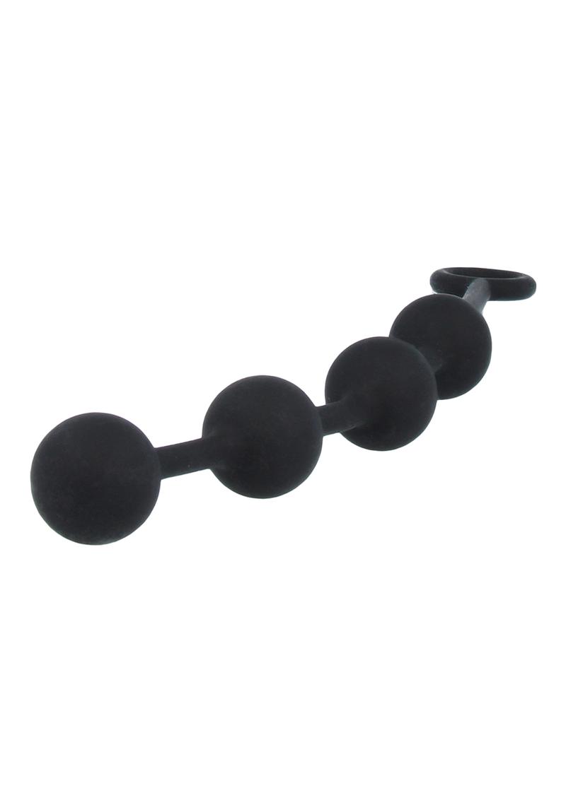 Nexus Excite Silicone Anal Beads - Black - Medium