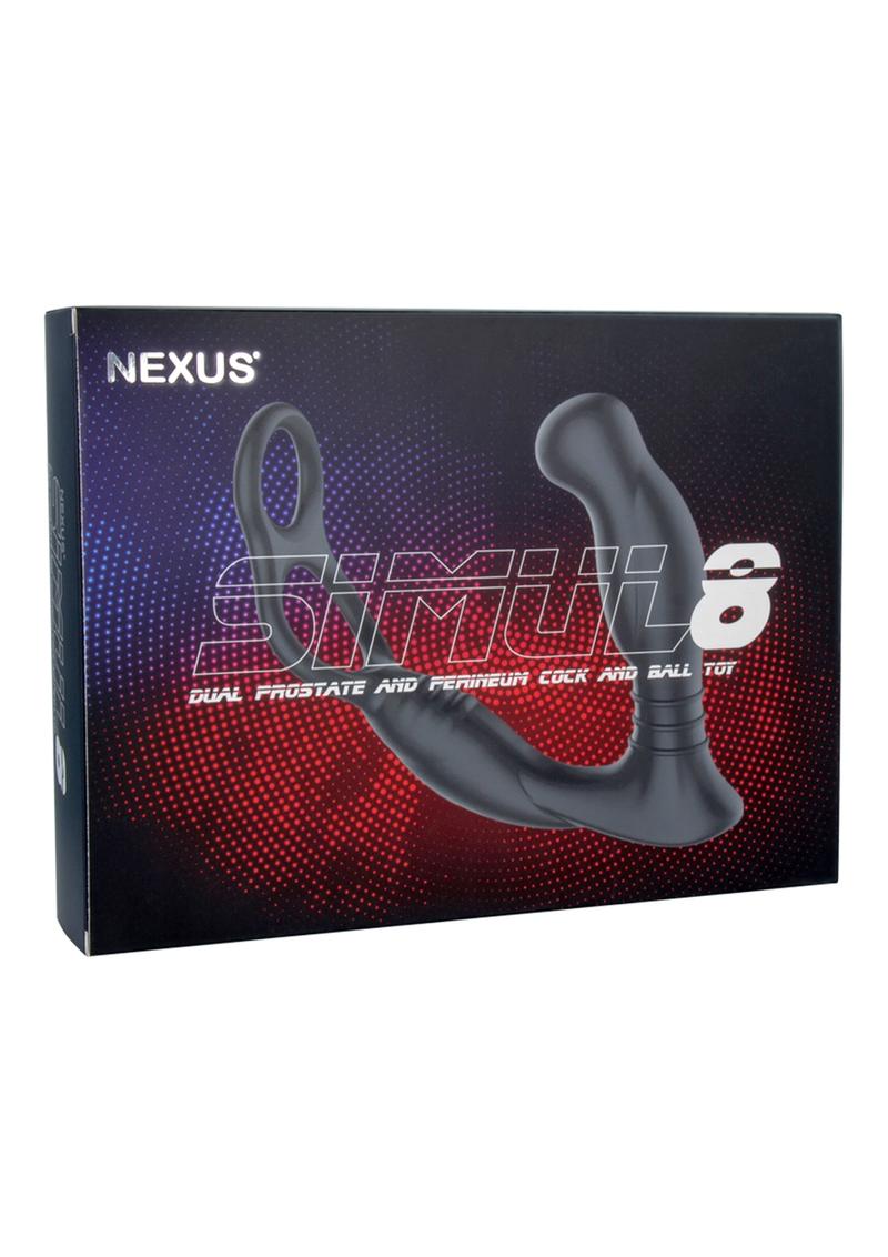 Nexus Simul8 Rechargeable Silicone Prostate Edition Vibrating Dual Motor Anal Cock and Ball - Black