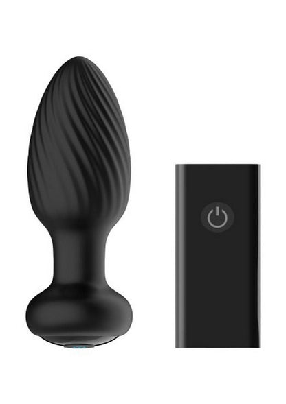 Nexus Tornado Rechargeable Silicone Rotating Butt Plug with Remote Control - Black