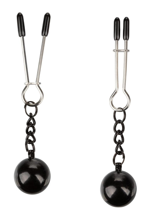 Nipple Grips Weighted Tweezer Nipple Clamps - Black/Silver