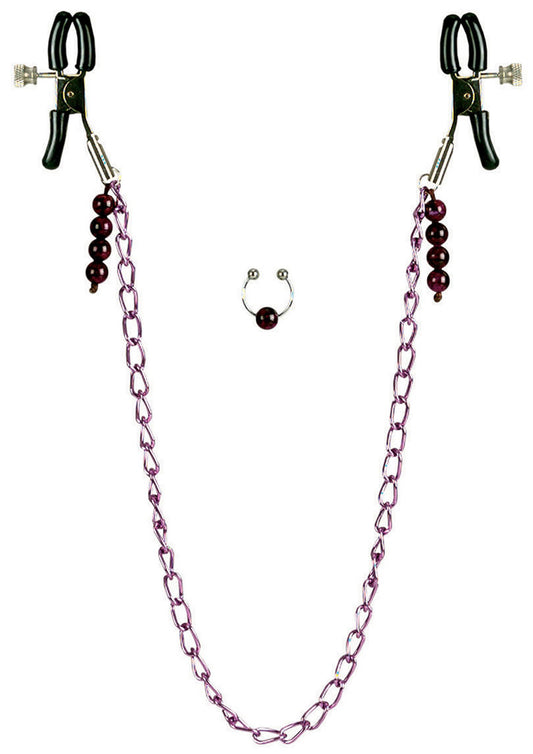 Nipple Play Purple Chain Nipple Clamps - Purple