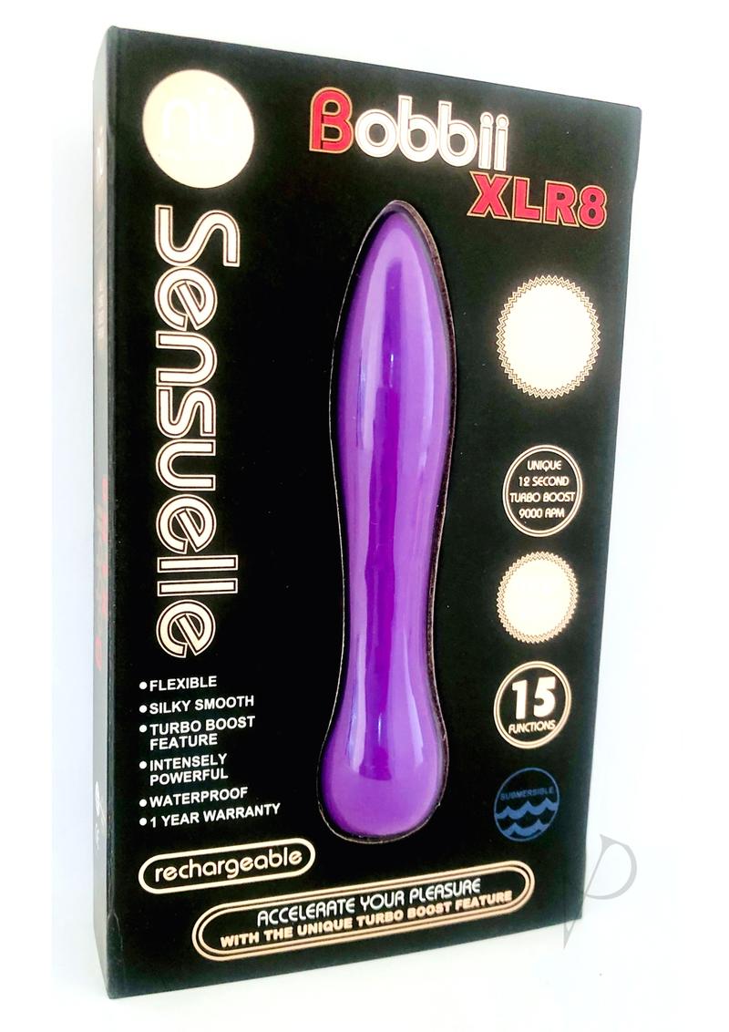 Nu Sensuelle Bobbii Xlr8 Rechargeable Silicone Vibrator - Purple/Ultra Violet