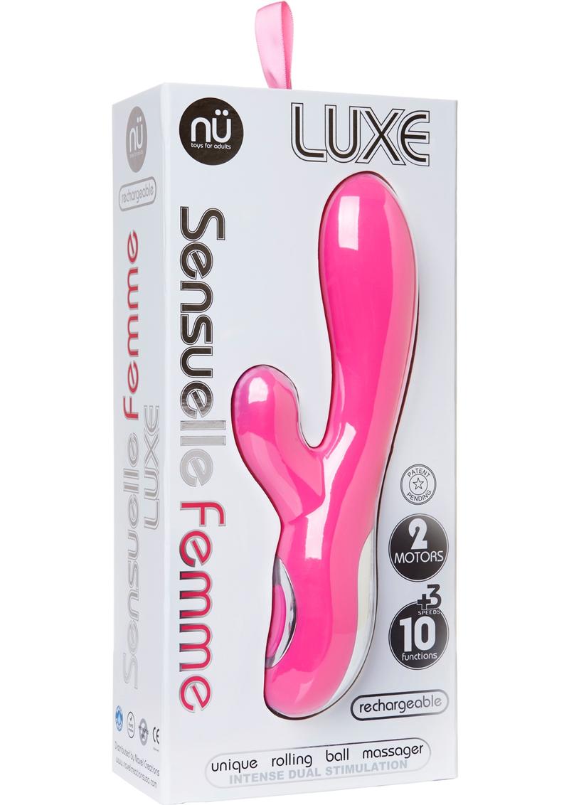 Nu Sensuelle Femme Luxe Rechargeable Silicone Rabbit Vibrator - Pink