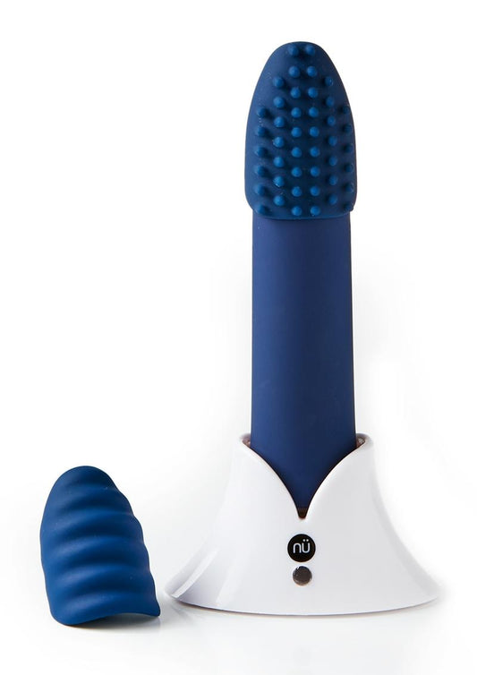 Nu Sensuelle Point Plus Rechargeable Silicone Bullet - Blue/Navy Blue