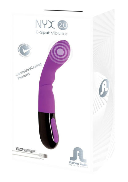 Nyx 2.0 Rechargeable Silicone G-Spot Dildo - Black/Purple